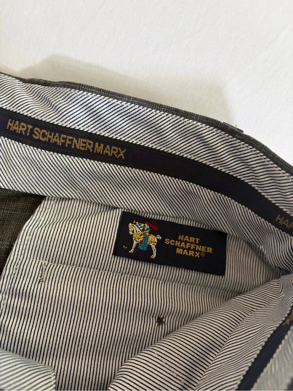 Hart Schaffner Marx Gray Flatfront Dress Pants 100% wool Size 35R